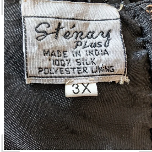 Pre-owned   Vintage Stenay Black and Silver Embroidered Blouse.100%Silk - Picture 9 of 9